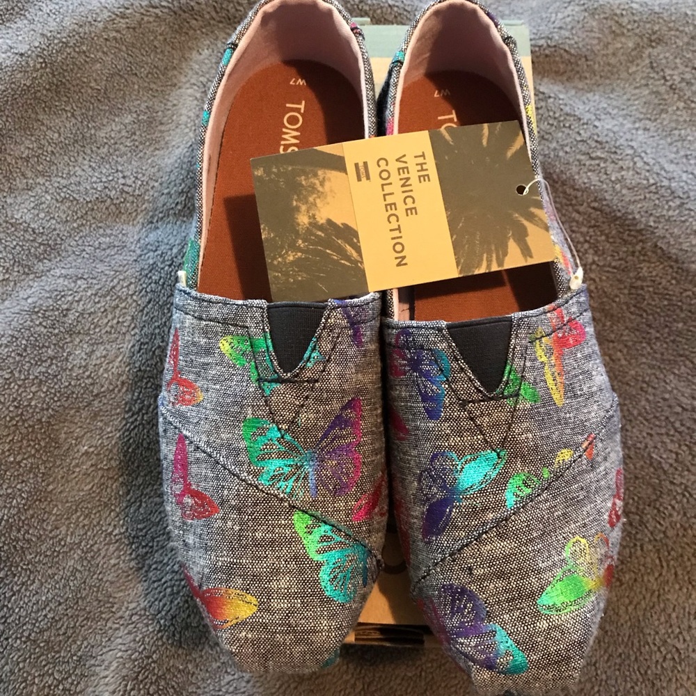 TOMS Foil chambray butterflies
